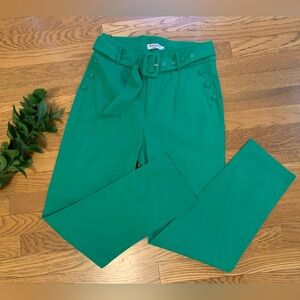 High waist belted pants Kelly green size M
